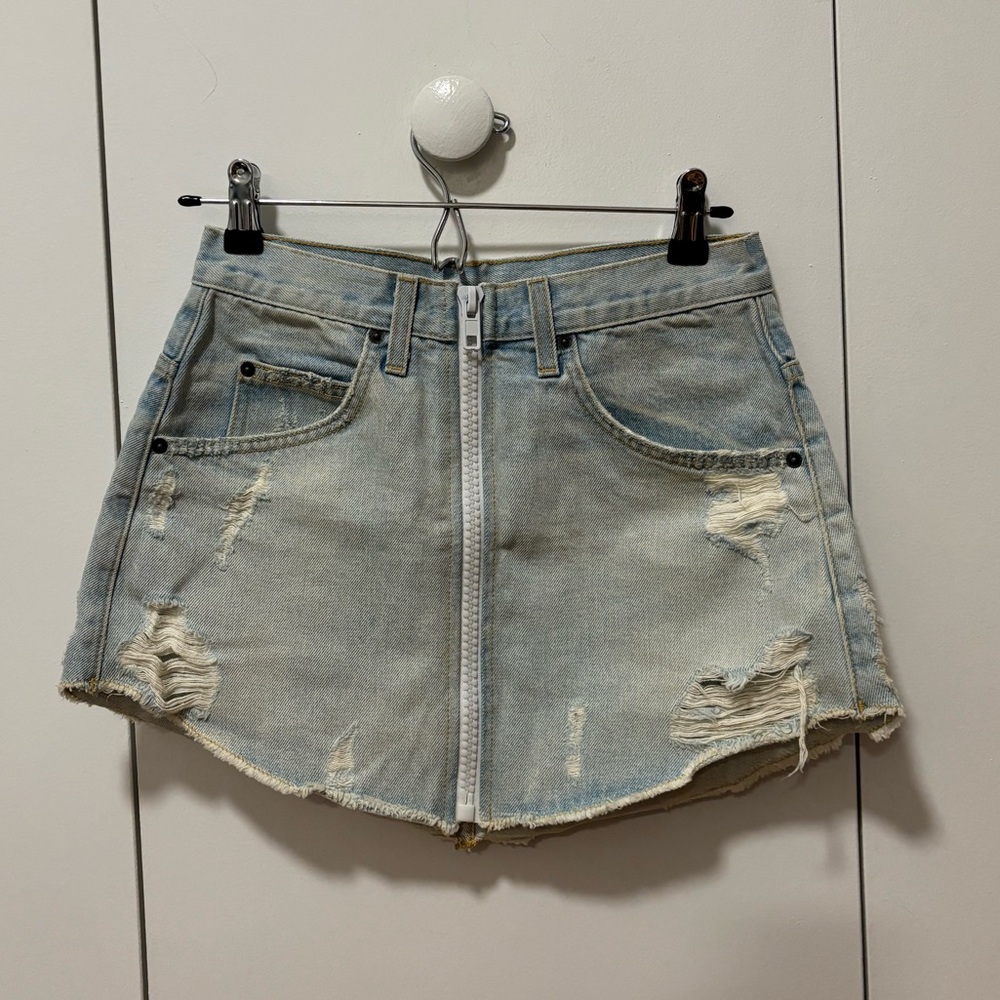 CARMAR denim zipper skirt